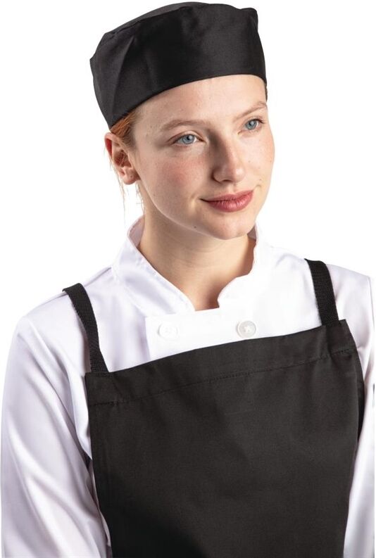 Whites Chefs Clothing Whites unisex polykatoen skullcap zwart S, 56cm