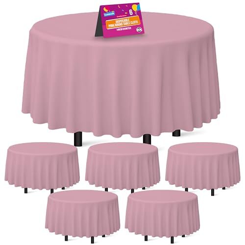 SOL 6 stuks roze rond tafelkleed wegwerp   140 cm ronde tafelkleden voor ronde tafel   Ronde tafelkleden rond tafelkleed rond tafelkleed roze rond tafelkleed roze rond tafelkleed roze tafelkleed rond