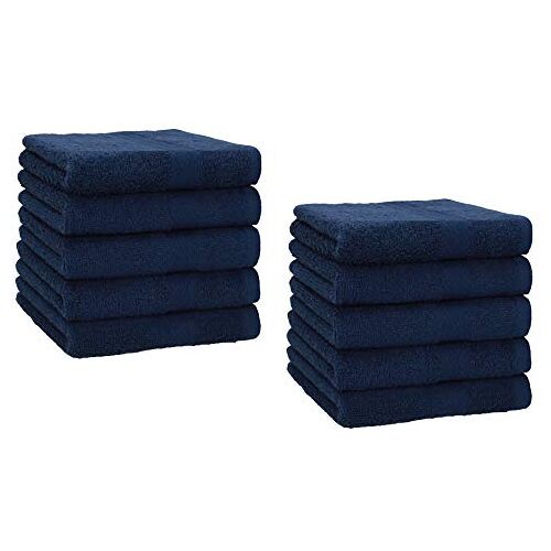 Betz 10 stuks zeepdoekjes Premium 100% katoen zeepdoekenset 30x30 cm kleur donkerblauw