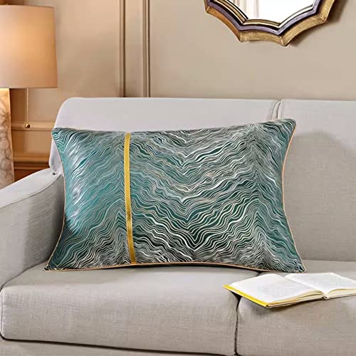 EPASHA Kussenhoezen, satijnen decoratieve kussenhoezen, kussenhoezen set van 2 decoratieve kussensloop jacquard stof, bronzen sierkussenhoezen rechthoekig for bed bank bank auto decor, goud 1-50x70cm (Color