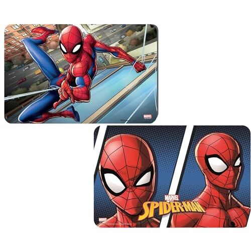 NEU Spiderman, tafelonderlegger, placemats, schilderonderlegger, kneedonderlegger, eetonderlegger, (blauwe set 4)