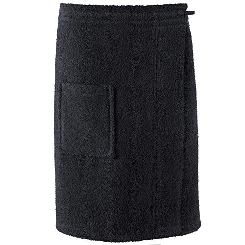 CelinaTex Funlike Kilt kort L/XL zwart katoen saunakilt badstof sarong sauna handdoek sauna arong