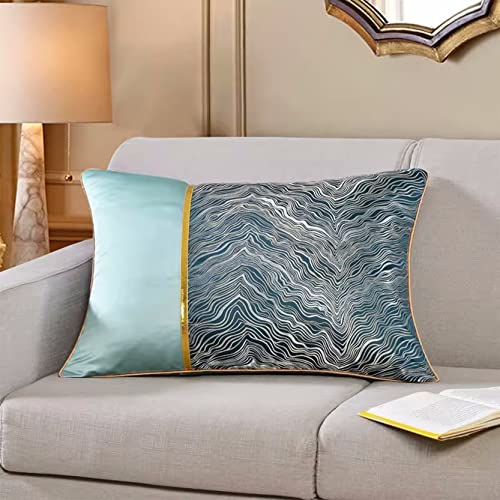 EPASHA Kussenhoezen, satijnen decoratieve kussenhoezen, kussenhoezen set van 2 decoratieve kussensloop jacquard stof, bronzen sierkussenhoezen rechthoekig for bed bank bank auto decor, goud 1-50x70cm (Color