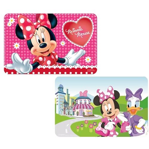 NEU Minnie Mouse tafelonderlegger, placemats, schilderonderlegger, kneedonderlegger, eetonderlegger, roze, set 1