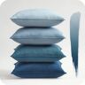 Topfinel Blauwe pluizige kussenhoes voor bank, woonkamer, kussenhoezen 50 x 50 cm, fluwelen kussenslopen voor bed, grote kussens