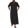 MANYMANY Mannen Arabische Kaftan Thobe Moslim Saoedische Stijl Gewaad Katoen Linnen Islamitische Gebed Thobe Dubai Mid Robe, 14, L