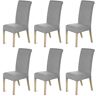KAHEIGN Set van 6 stoelhoezen, stretchhoezen, elastische, moderne stoelhoezen, afneembaar, wasbare stoelhoezen voor eetkamerstoelen