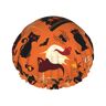 WURTON Halloween Print Zachte Douche Cap voor Vrouwen, Herbruikbare Milieubescherming Haar Bad Caps