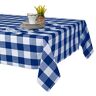 Asquare Tafelkleed 140 x 240 cm, robuust tafelkleed van katoen, hoogwaardig tafelkleed, blauw geruit, tafelkleed, wasbaar stoffen tafelkleed met 220 g/m²