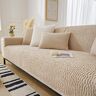 Yaepoip Cream Colour Berber Fleece Anti-Scratch Couch Cover, Funny Couch Cover, Cosy Solid Colour Non-Slip Couch Cover, Universal Wear-resistant Sofa Cover (90 * 210cm/ 35 * 82in,Khaki)