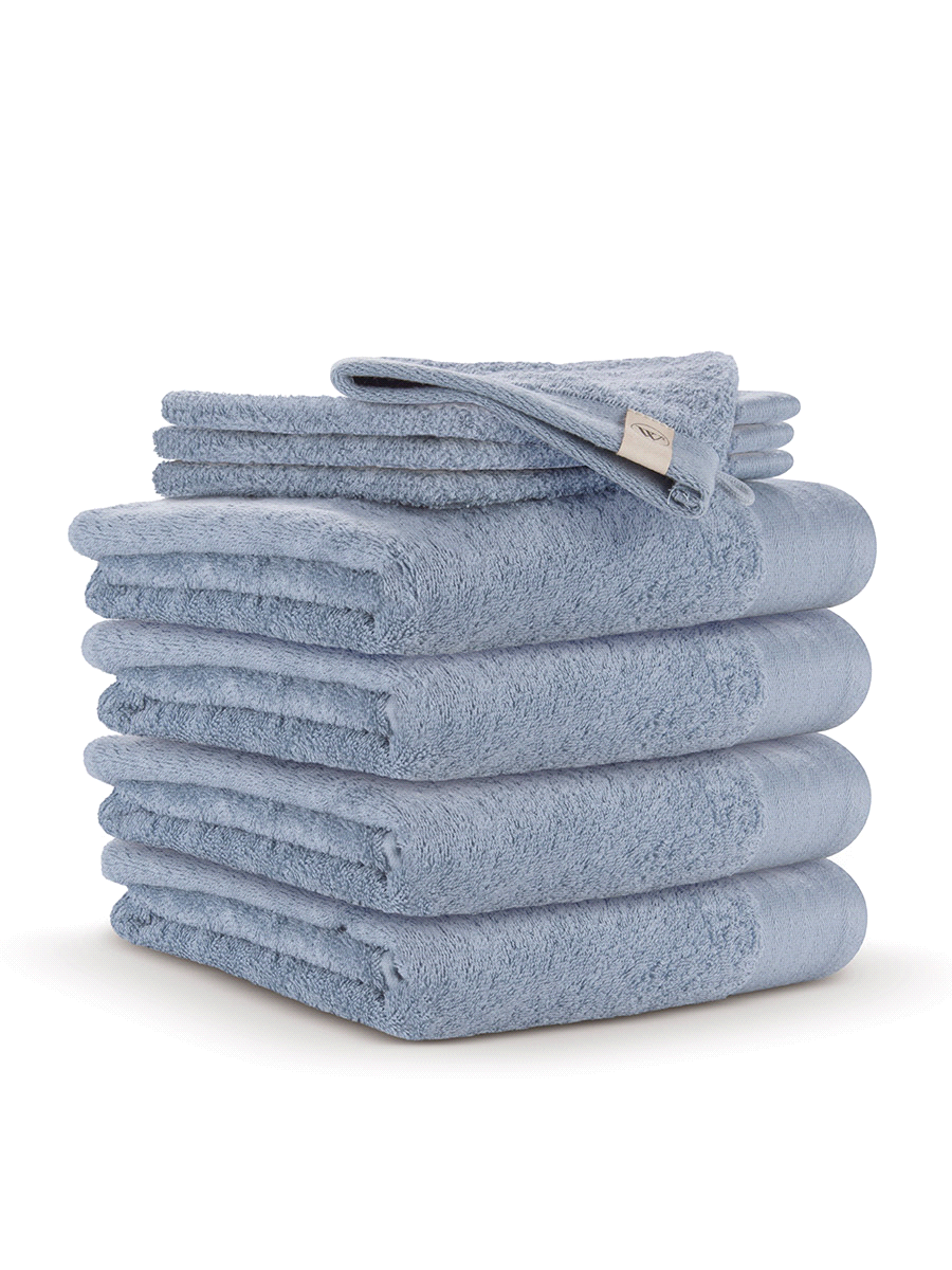 Walra badgoedset - 4x badhanddoek 60x110 cm + 4x washandjes 16x21 cm - Blauw