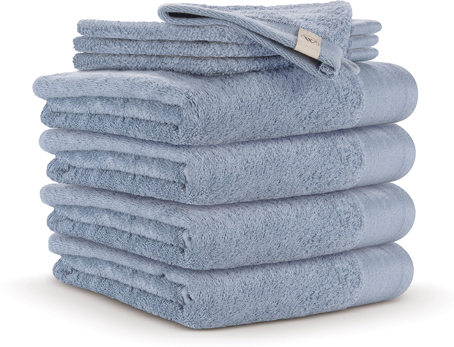 Walra badgoedset - 4x badlaken 70x140 cm + 4x washandjes 16x21 cm - Blauw