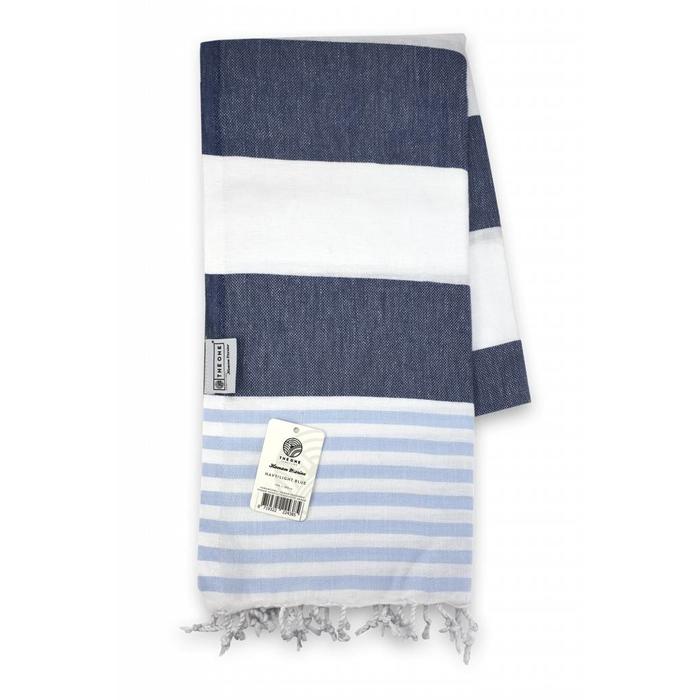 The One Towelling Hamamdoek Marine Navy Licht Blauw