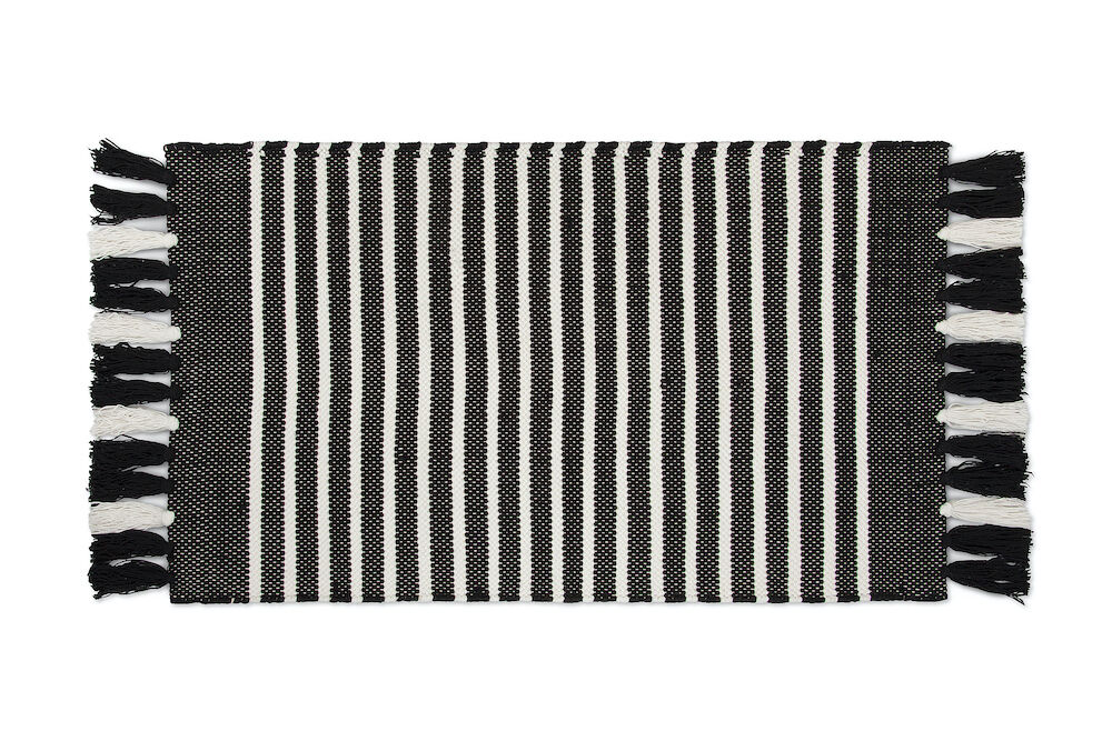 Walra badmat Stripes & Structures - Antraciet / Wit