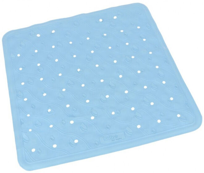 Gerimport badmat anti slip 45 cm rubber blauw - Blauw