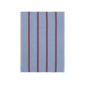 Ferm Living Hale Tea Towel Faded Blue / Burgundy