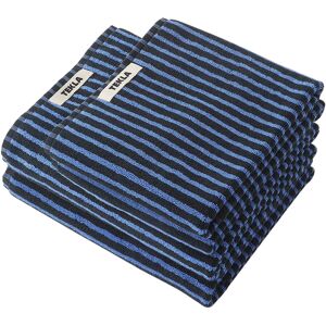 Tekla Terry Towel - Striped - Blue  Black 70x140