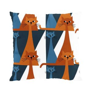 Arvidssons Textil Kitty putetrekk 47x47 cm Blå-oransje