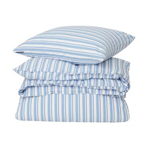 Lexington Striped cotton Poplin sengetøysett White-blue, 1 putetrekk