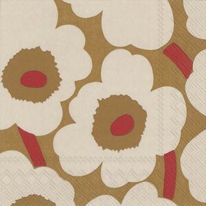 Marimekko Unniko serviett 33x33 cm 20-pack Dark cream-red