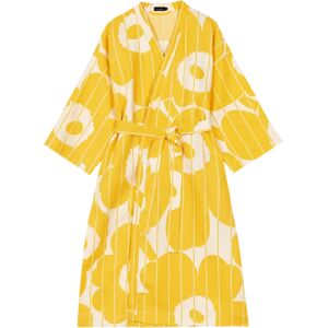 Marimekko Vesi Unikko morgenkåpe S/M Spring yellow-ecru