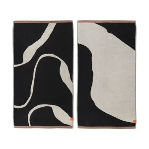 Mette Ditmer Nova Arte håndkle 50 x 90 cm 2-pakning Black-offwhite