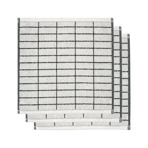 Mette Ditmer Tile stone håndkle 31 x 31 cm 3-pakning Sort-offwhite