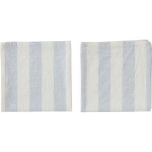 OYOY Striped serviett 45 x 45 cm 2-pakning Ice Blue