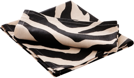 ANIMALS ZEBRA serviett 2-pk Svart/beige