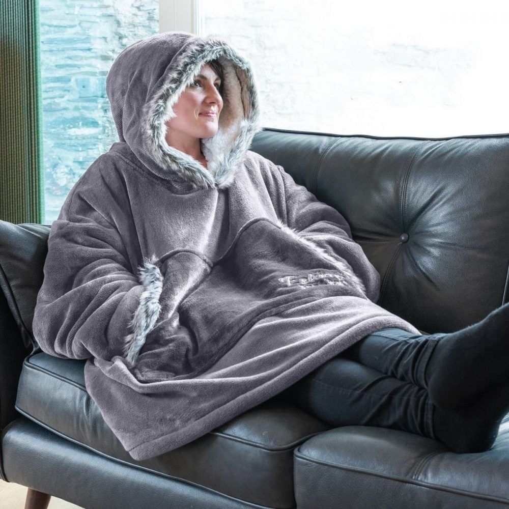 Snug Rug Hoodie Eskimo Blanket/teppe (Farger: Lillagrå)