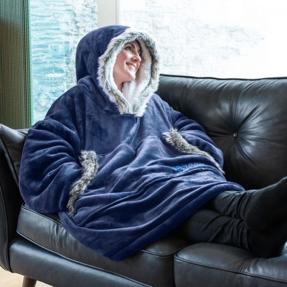 Snug Rug Hoodie Eskimo Blanket/teppe (Farger: Blå)