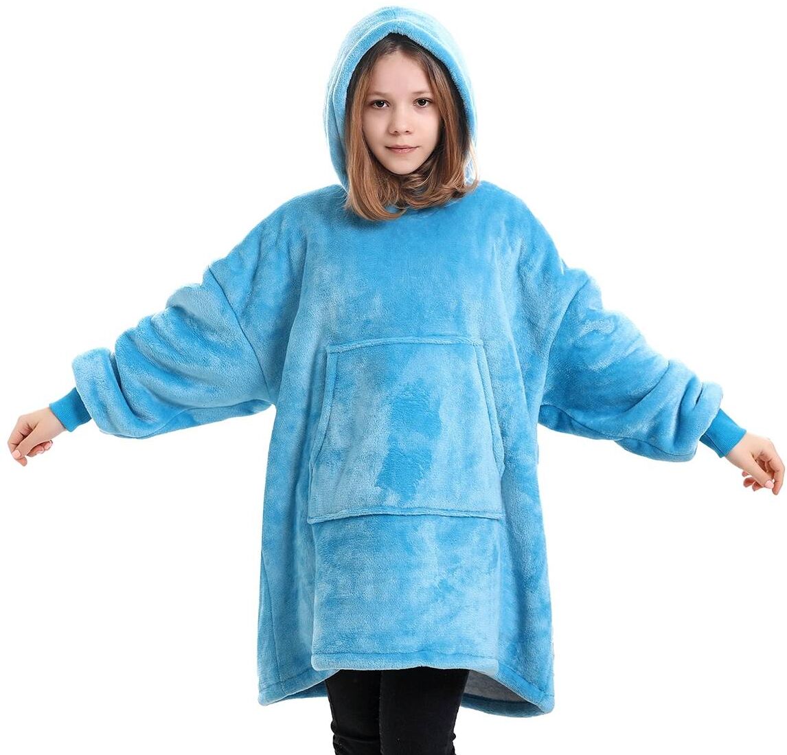 Oversized Hoodie/hettegenser Blanket/teppe Til Barn (Farger: Lys Blå)