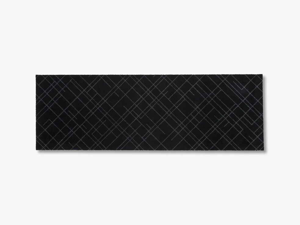 tica copenhagen Skitt mat, 67x200 cm, linjer sort / grå
