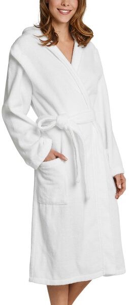 Schiesser Essentials Bathrobe With Hood - White