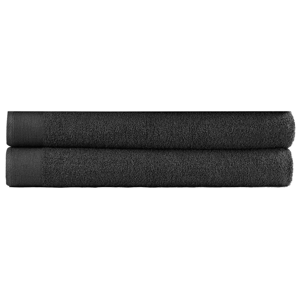 vidaXL Håndklær til badstue 2 stk bomull 450 g/m² 80x200 cm svart