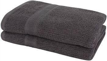 Borg Living Badehåndkle - 70x140 Cm - Dark Grey - Borg Living