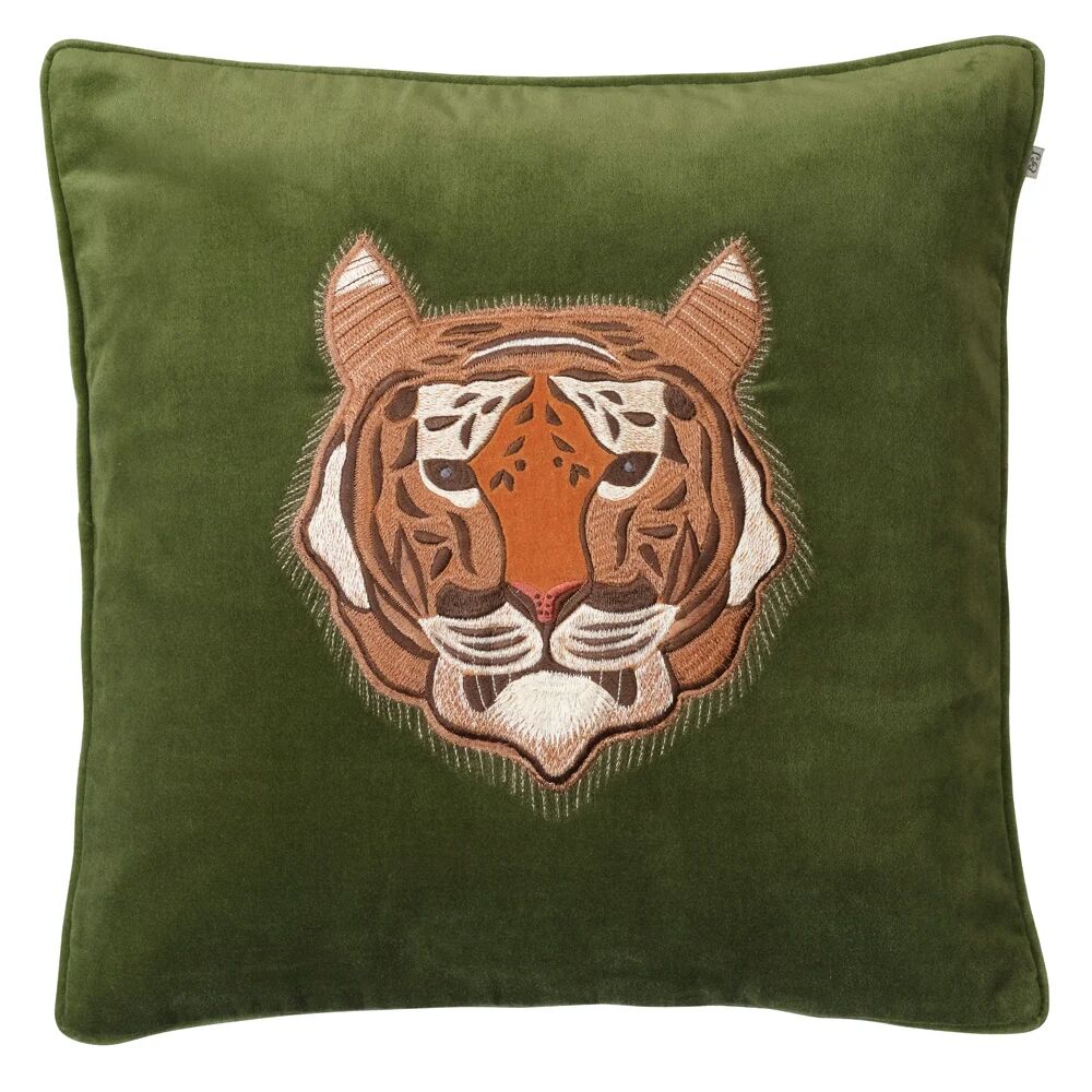 Chhatwal & Jonsson Embroidered Tiger putevar 50x50 cm Cactus green