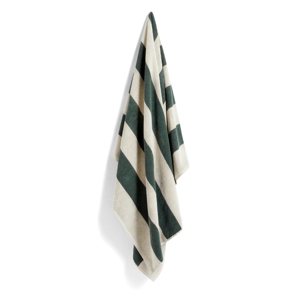 HAY Frotté Stripe badehåndkle 100x150 cm Dark green