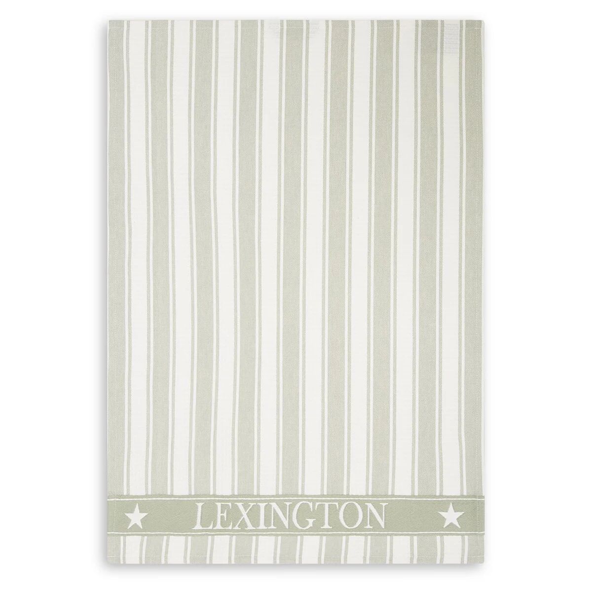 Lexington Icons Waffle Striped kjøkkenhåndkle 50x70 cm Sage green-white