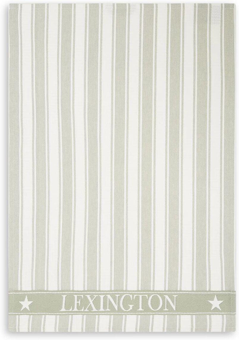 Lexington Icons Waffle Striped kjøkkenhåndkle 50x70 cm Sage green-white