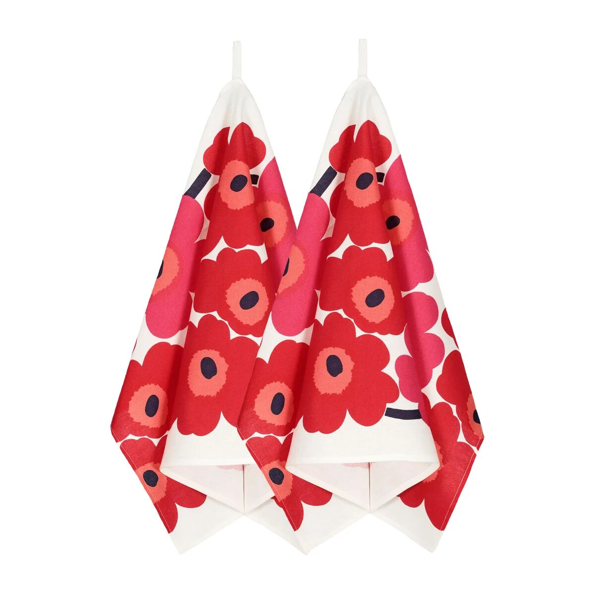 Marimekko Unikko kjøkkenhåndkle 2-pack Hvit-rød