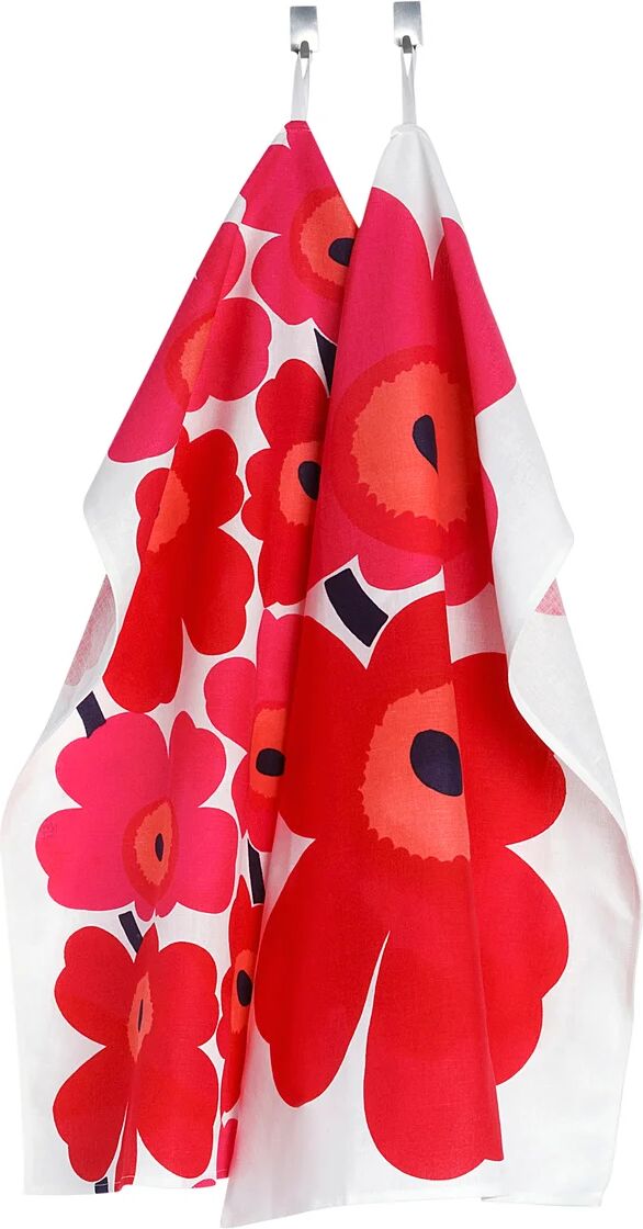 Marimekko Unikko kjøkkenhåndkle 2-pack Rød-hvit