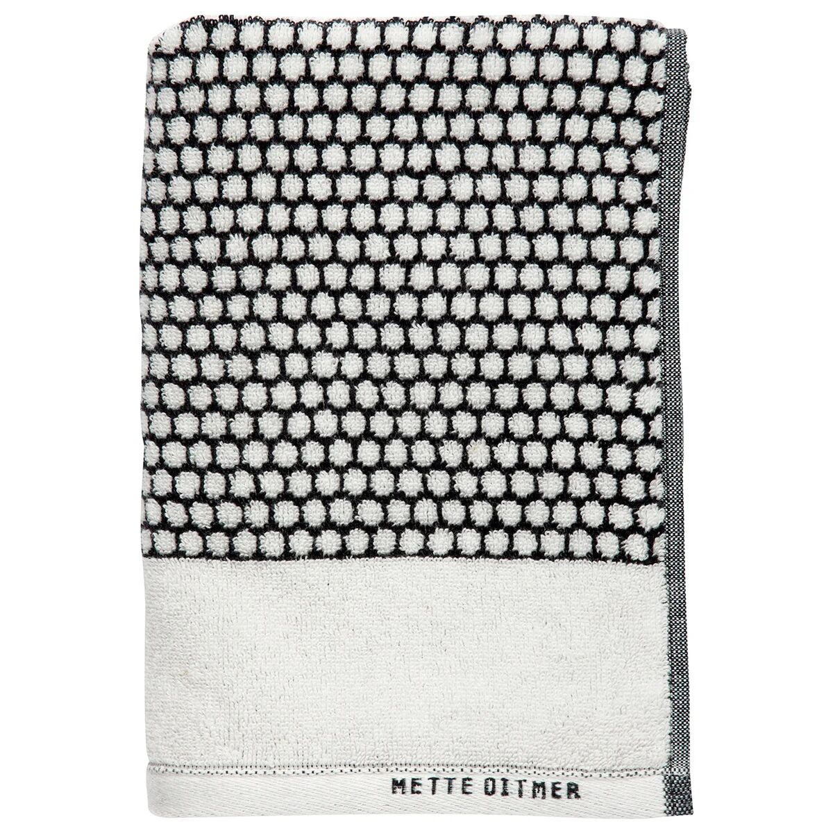 Mette Ditmer Grid håndkle 50x100 cm Svart-off white