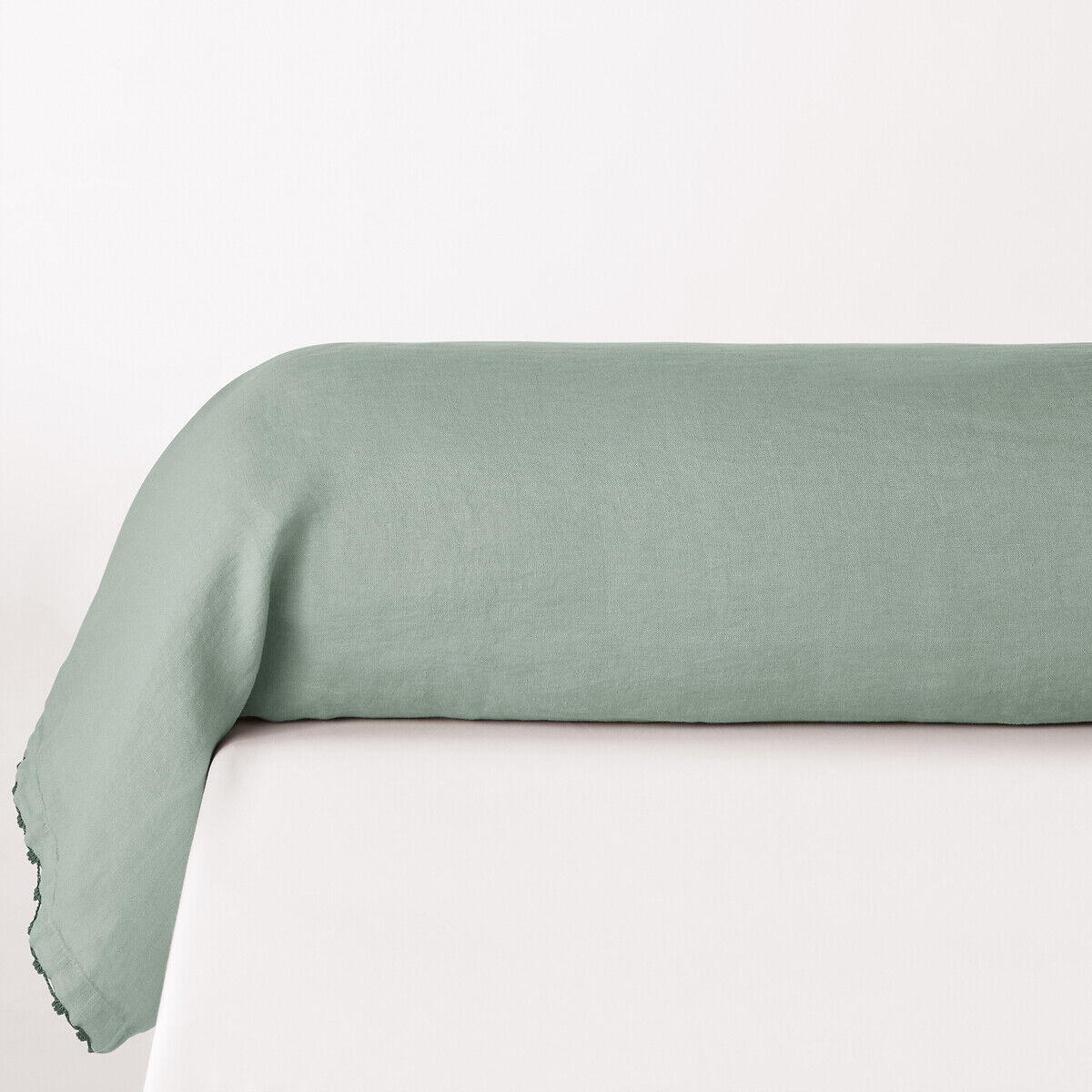 La Redoute Interieurs Fronha de travesseiro em linho lavado, Léone   verde-argila