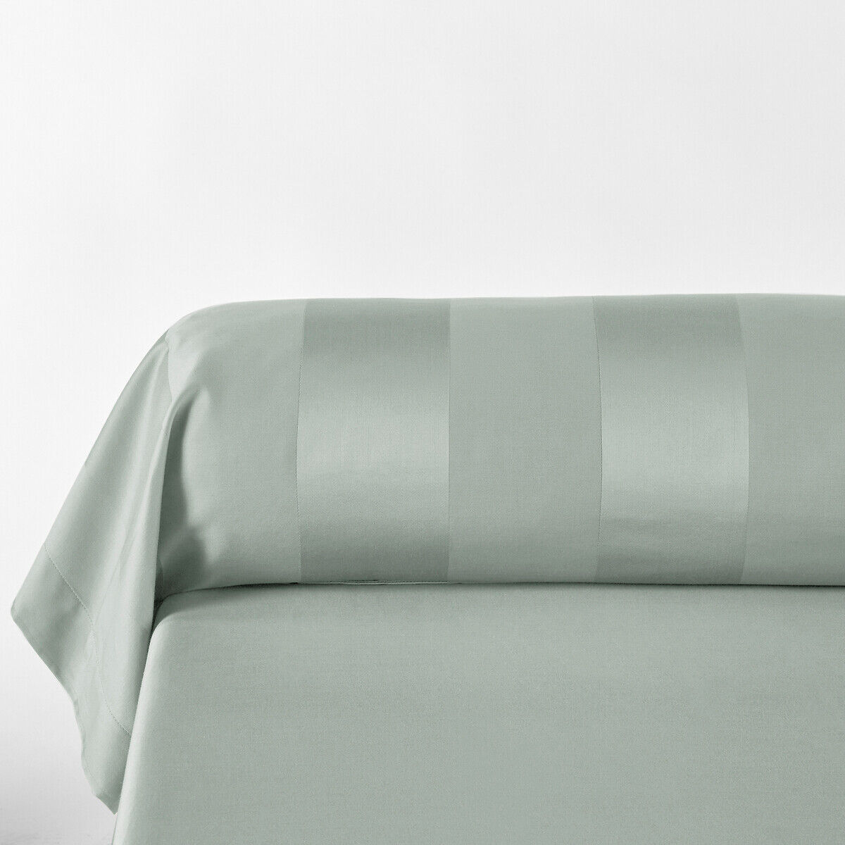 La Redoute Interieurs Fronha de travesseiro em cetim de algodão, às riscas   verde-acinzentado