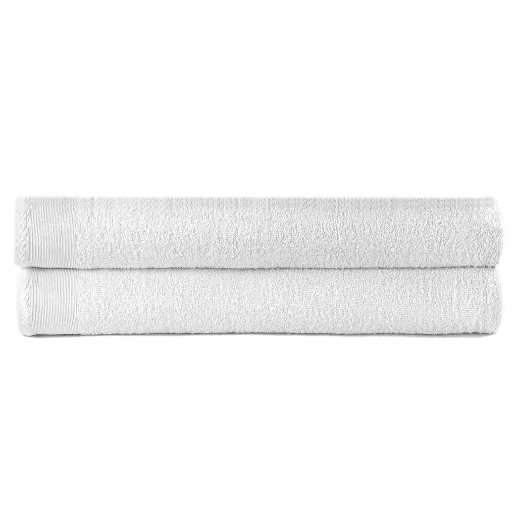 vidaXL Toalhas de banho 2 pcs algodão 450 g 70x140 cm branco