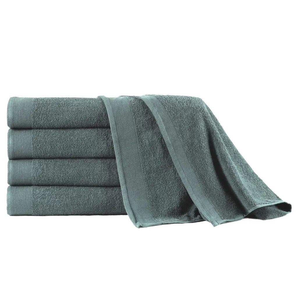 vidaXL Conjunto toalhas banho 5 pcs algodão 450 g 100x150 cm verde