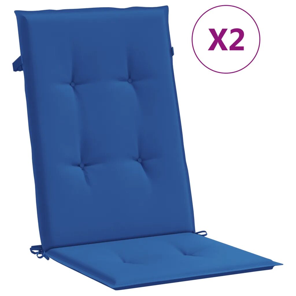 vidaXL Almofadões para cadeiras de jardim 2 pcs 120x50x4 cm azul real