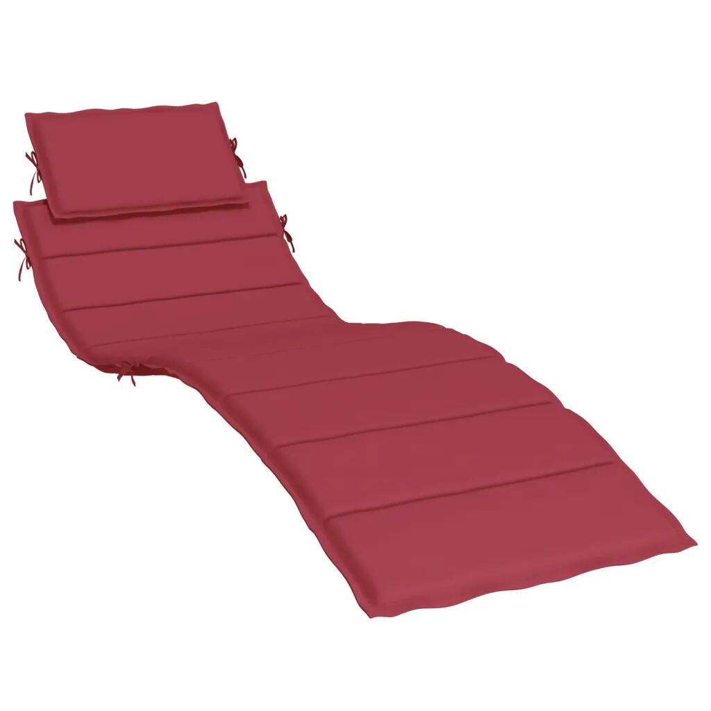 vidaXL Almofadão para espreguiçadeira 186x58x4 cm vermelho tinto