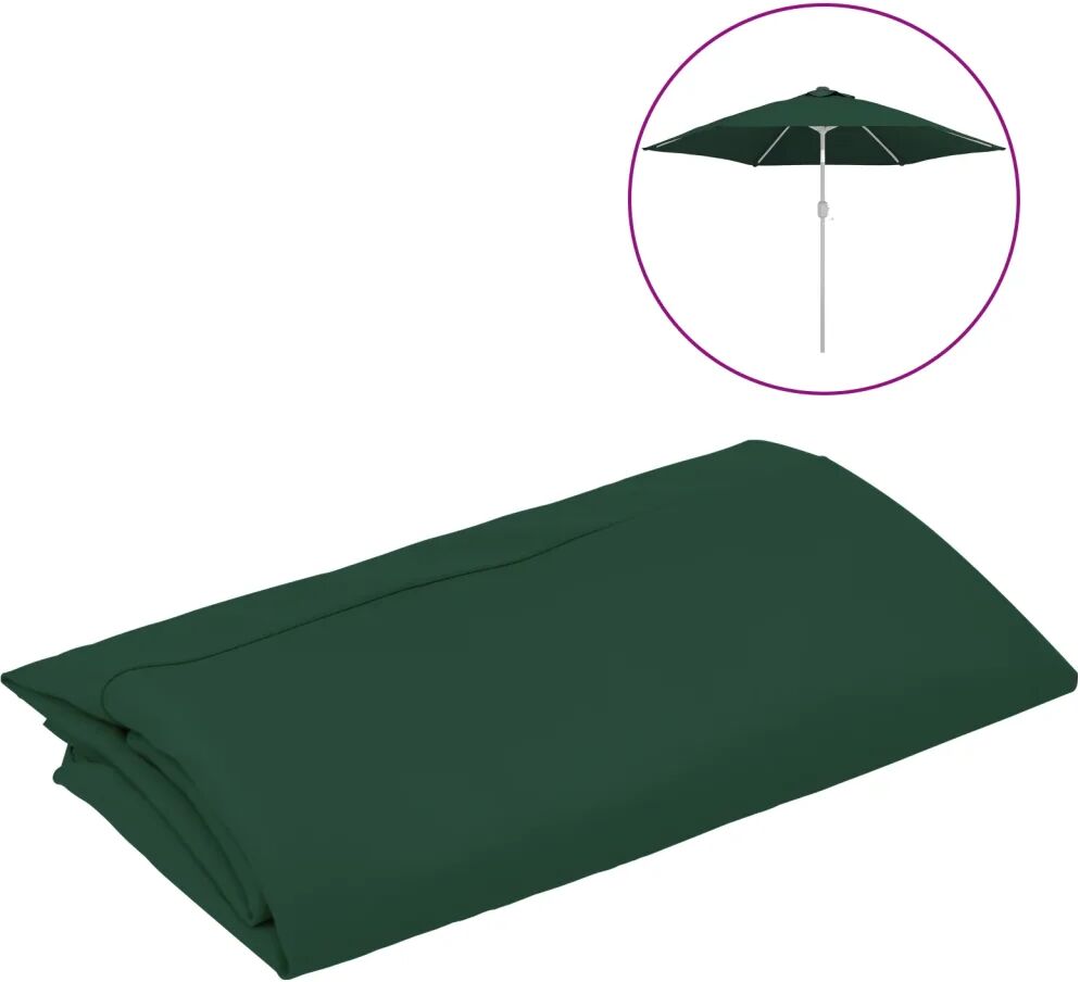 vidaXL Tecido de substituição p/ guarda-sol de exterior 300 cm verde